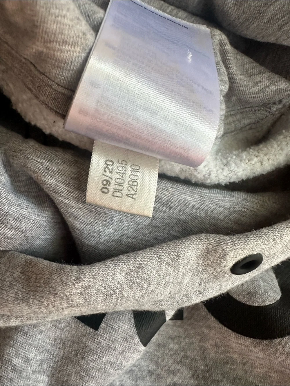 adidas grey hoodie size small